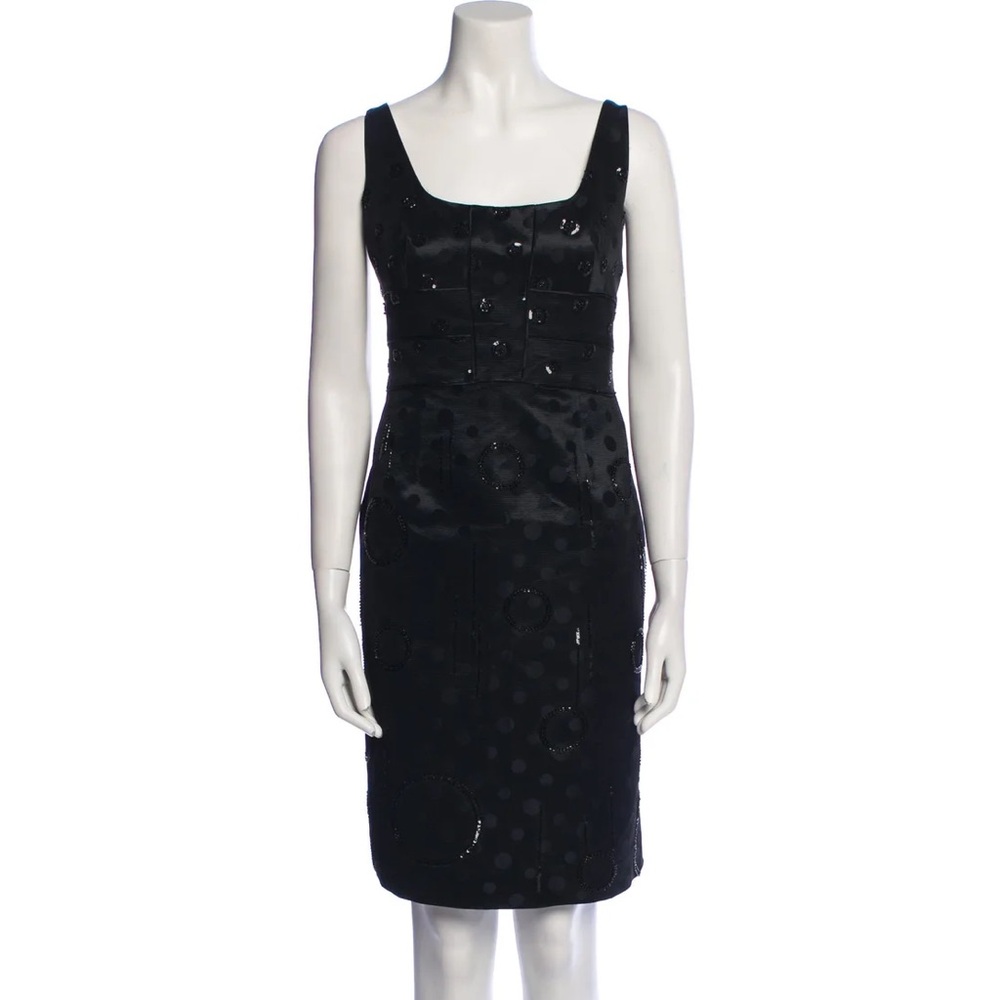Badgley Mischka Black Embellished Midi Dress